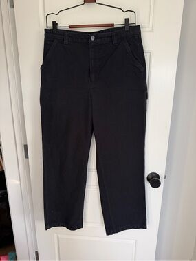 TNA Black Denim Straight Soft Cargo Pants